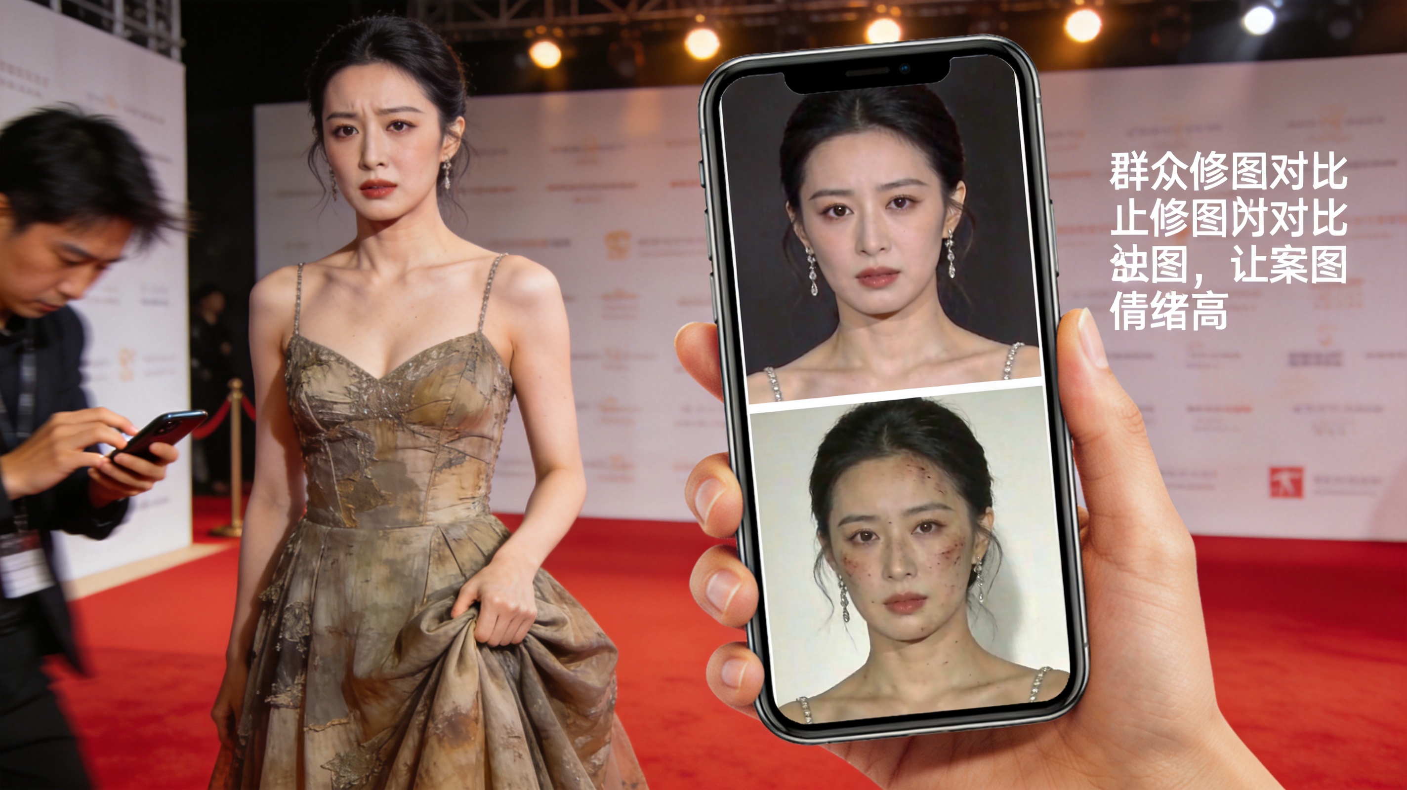 某女星红毯造型翻车